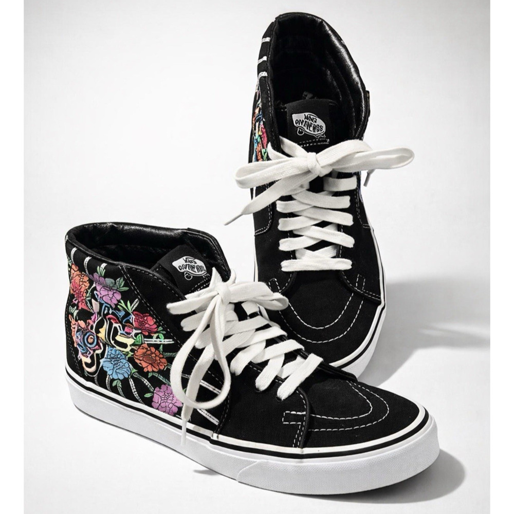 Vans Sk8-Hi Dia De Los Muertos Day of the Dead Women’s Size 7 Men’s 5.5￼